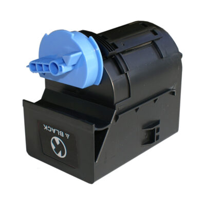 Black and blue toner cartridge for a printer.