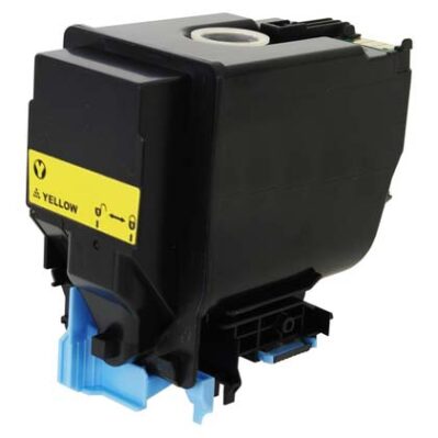 Black and yellow printer ink cartridge with blue component.